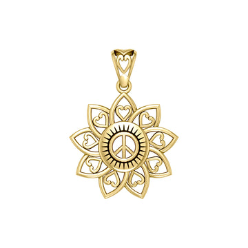 The Flower of Unity Solid Yellow Gold Pendant GPD5132